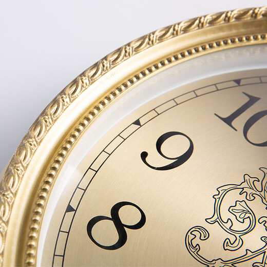 EVEMI European style wall clock living room home luxury atmospheric clock wall hanging decoration pure copper swing clock home large - automatic radio wave movement 20 inches or more