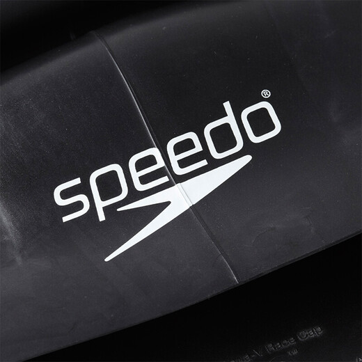 Speedo Pan Zhanle's same style adult swimming cap, comfortable fit, competition-specific solid color silicone swimming cap, black