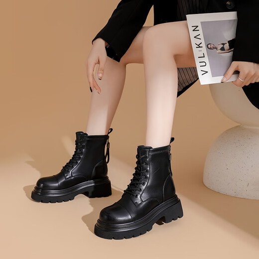 Botas de mujer de estilo británico Daphne pequeñas botas de martin de encaje gruesas gruesas