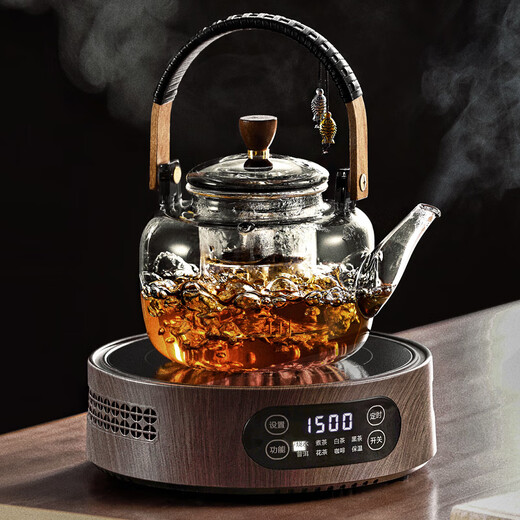 Mud teapot electric ceramic stove teapot glass kettle set tea set complete set of steaming and cooking integrated heat-resistant thickening new style