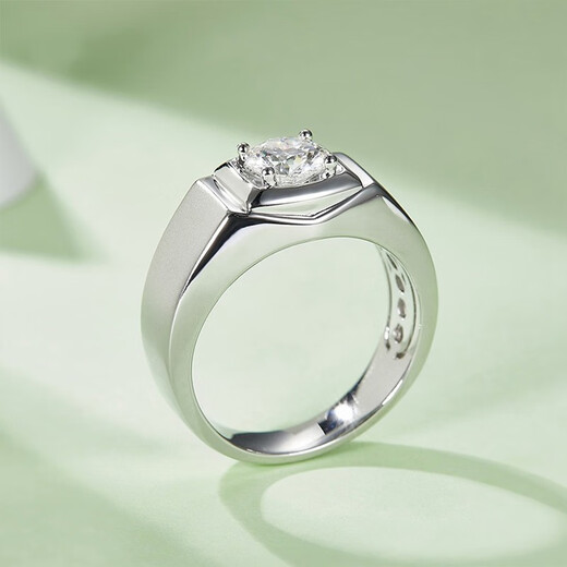 AVHEPT950 platinum D color cultivated diamond male couple ring female 1 carat customized wedding gift Chinese Valentine's Day frosted men's ring Junlang platinum-50 points D color VVS 16-23 circle can be noted