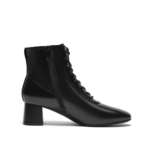 Wahre Schönheitshirschstiefel Winterhirschhaut Hochwehr und schlanke Modestiefel für Frauen Y3523DD3 Black 35