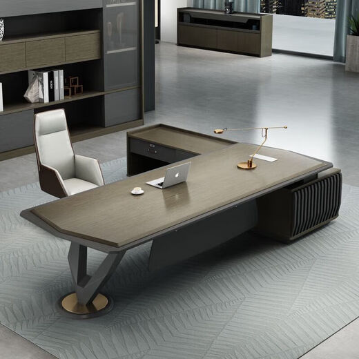 Office desk and chair combination boss table simple modern office furniture executive table president table supervisor table general manager table 2.0 meters boss table without deputy cabinet