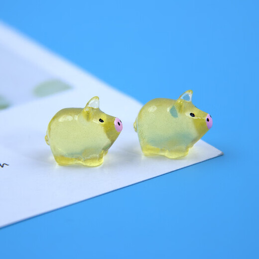 Micro-landscape luminous small ornaments small animals cute pig decoration resin accessories desktop ornaments luminous cute pig 5