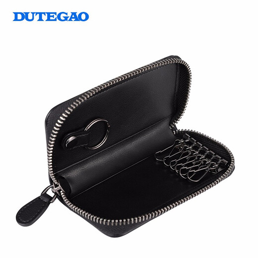 Dutegao Schaffellauto Herren Key Card Tasche Echtes Leder Einfach geflochten
