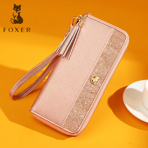 Golden Fox (FOXER) cowhide women's wallet large capacity long card holder wallet wallet clutch bag light luxury girlfriend birthday gift