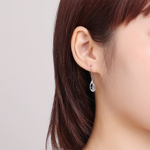 ZLF platinum earrings for women PT950 hollow water drop earrings swaying 2.38g