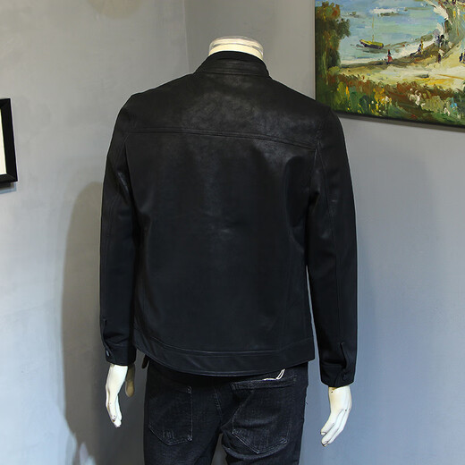 JAGR trendy brand leather men's jacket winter 2024 leather jacket motorcycle jacket casual top imitation leather men's jacket brown M