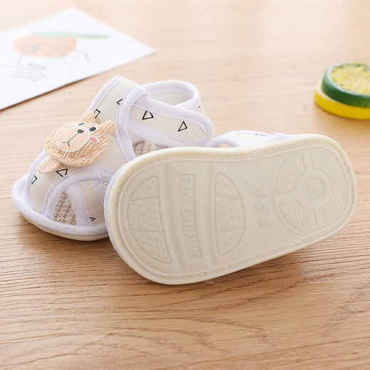
Quer Bear summer 0-December month baby step front shoes non-slip sole sandals breathable 1 year old new soft sole baby toddler shoes beef tendon sole sandals cute yellow 14 inner length 12cm [14 size] 7-9 months