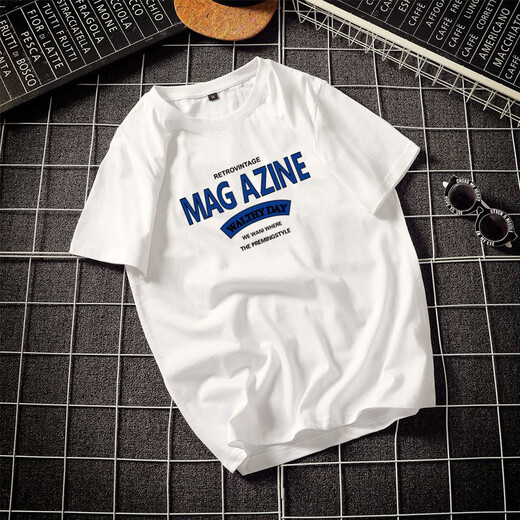 
Bajie Don't Make a fuss ins trendy brand half-sleeved Hong Kong style white national trend short-sleeved T-shirt men's 2020 summer new trend loose t-shirt white [short-sleeved] 659 M 160-175CM 55-61KG