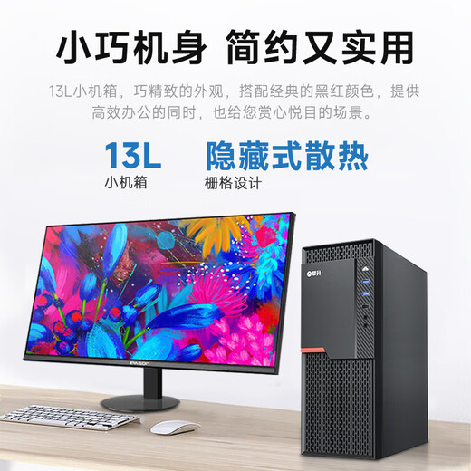 Pansheng Shang y S2 Office Commercial Desktop Computer Machine (12a generación i3-12100 16g 512g teclado y mouse wifi, visita a casa de 1 año) anfitrión individual
