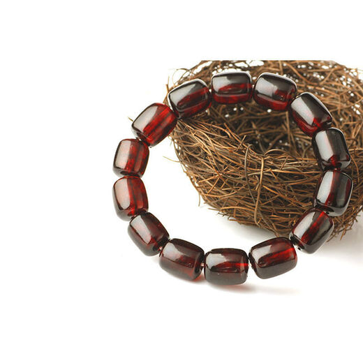Qinrui natural raw mineral Baltic amber, old and new beeswax, blood amber barrel bead bracelet, 9mm (price per string) barrel bead shape