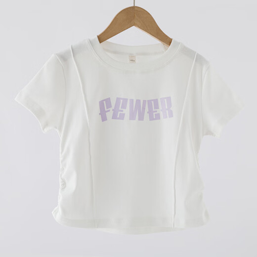 Pitt Pitt Girls Kurzarm T-Shirt 2025 Neue Kinder Sommer Dünne weiße kurze T-Medium Große Kinder modische Top 18848 Weiß + 9889 Weiß 170 cm
