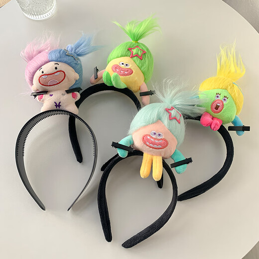 Beautiful princess, ugly, cute and funny hair hoop for women 2024 new creative headband for washing face and going out, universal fun hairpin headband 1# blue and purple Pisces headband