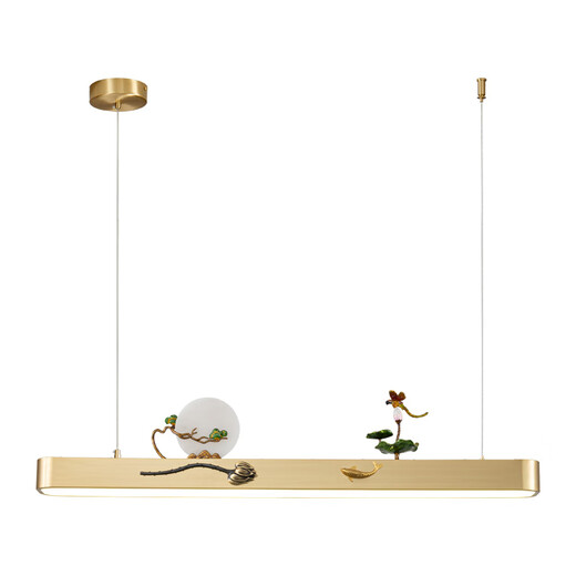 
JPHZNB New Chinese Restaurant Chandelier Enamel Color Living Room Tea Room Zen Chandelier 2024 Chinese Style Bar Lamp 9922-100 Black Rubber Gold and Copper Three-color Light