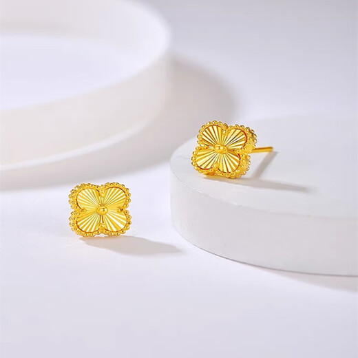 Erli gold earrings, 18k color gold earrings, imitation 999 pure gold retro hoop earrings for women, gift to girlfriend, twisted rope twist earrings S