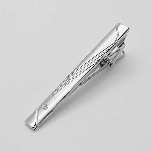 DOGHC Men's Formal Wear Silver Tie Clip Laser Laser Laser Logo Business Col Clip Clip de sécurité professionnelle Clipt de sécurité Z1605
