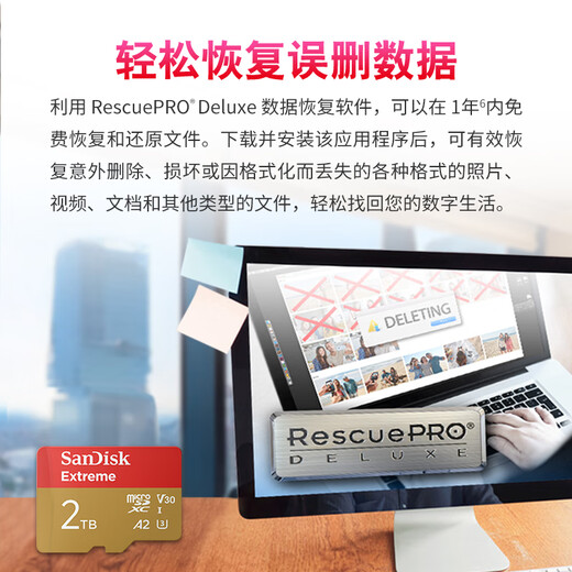 SanDisk 2 TB TF (MicroSD) Speicherkarte 5K/4K A2 V30 U3 Fahrkamera Actionkamera Drohne Überwachung Speicherkarte Lesen 240 MB/s Schreiben 140 MB/s