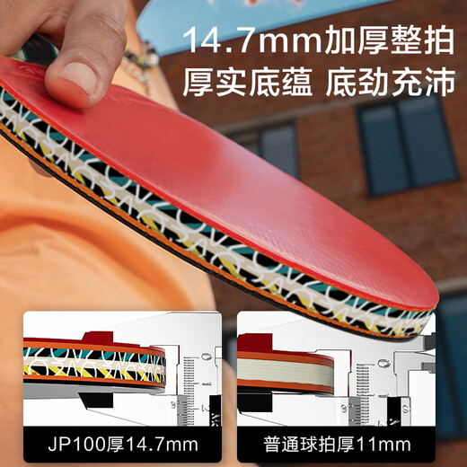 京东京造 雨燕一星乒乓球拍双拍2只装横直对拍训练套装双面反胶1星 横直板