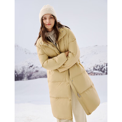 Selbstverträter kleiner koreanischer Ständerkragen mit mittlerer Länge Down-Jacke für Frauen im Winter 2024 Neue Temperament Casual Vielseitige Jacke Milk Tea Farbe xxs (1 Größe)