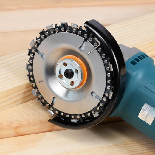 Qinkai angle grinder chain saw blade multi-functional 4-inch woodworking saw tray tea tray grinding and cutting machine industrial-grade high-precision 4-inch 22 teeth + spare chain (pressure plate does not rust