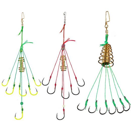 Fishing class bamboo anti-bottom explosion hook set Iseni barbed fishhook throwing pole sea pole anti-winding boxed fishing supplies anti-bottom explosion hook (4 sets) No. 10