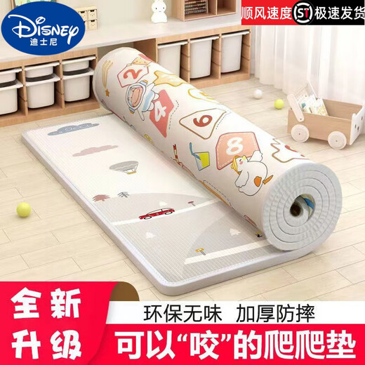迪士尼（Disney）宝宝爬行垫家用婴儿整张爬爬垫加厚防摔无味儿童泡沫地板垫子 双面加厚1CM【厚度适中】 0.9米X1.4米【无甲醛】