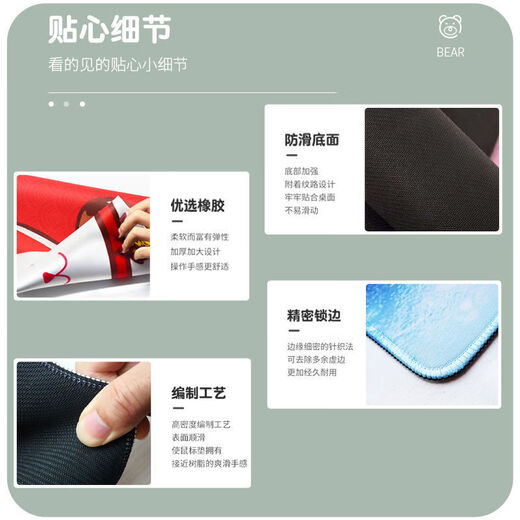 简约鼠标垫莫兰迪办公室电脑桌垫定制超大号加厚学生鼠标垫键盘垫 金色素描【B-844】 900*400*5mm