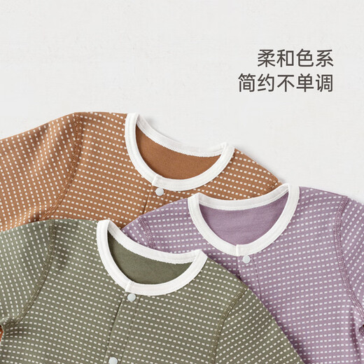 Babylove Clearance Spun Soft Weaving Soft Baby Jumpsuit Pure Cotton Spring and Autumn Baby Romper Clothes Autumn Clothes with Bibs Branch Lotus Green (With Bib) 59cm