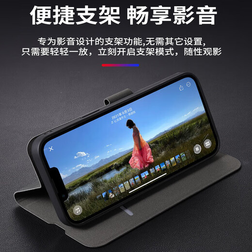 集品冠小米15Pro手机壳5G翻盖全包皮套防摔Xiaomi15商务简约带挂绳复古高档羊巴皮皮革 【复古灰】翻盖全包+挂绳 小米15Pro