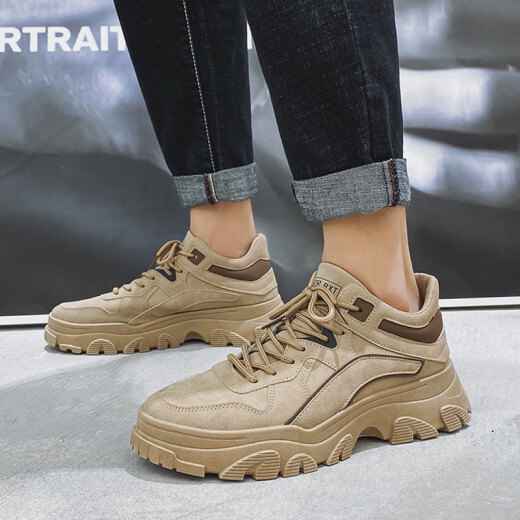 Nine-inch Sunshine Labor Protection Shoes Work Shoes Men's 2024 Spring and Autumn New Men's Sports Shoes Casual Shoes Work Clothes Trendy Shoes Outdoor Hiking Shoes Work Clothes Casual Shoes B6873 Khaki 42