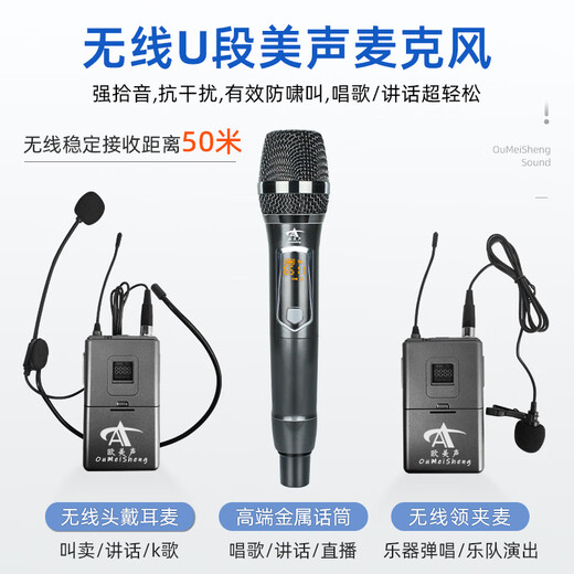 European and American outdoor audio karaoke dedicated three-way high-power professional singing live broadcast square dance performance high-quality large volume mobile pull rod Bluetooth portable speaker equipment 12 inches 263 pull rod 450W 1 wireless microphone 1 lavalier microphone + spree