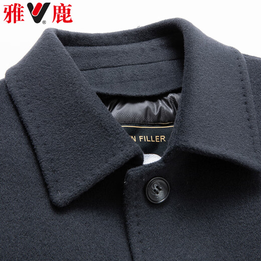 Veste en laine double face en laine Yalu pour les hommes Retrait en velours Veste de revers épaissie de longueur de longueur pour les vêtements de travail pour hommes