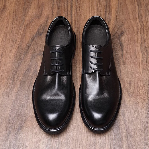 Shen Caizi's high-end formal leather shoes for men's business casual shoes horse leather derby shoes for young people's suit shoes genuine leather men's shoes for British black high-end horse leather 40