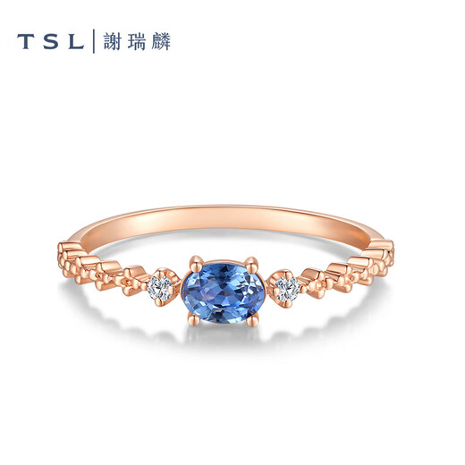 Xie Ruilin (TSL) Colorful Treasure Series 18K Gold Diamond Ring Sapphire Ring Colorful Treasure Women’s Model 64580 No. 15 Ring