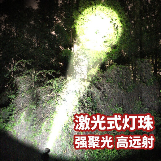 光明大将强光头灯充电超亮头戴式电筒超长续航大功率远射户外大功率 激光式头灯9930黄光-21700锂电池