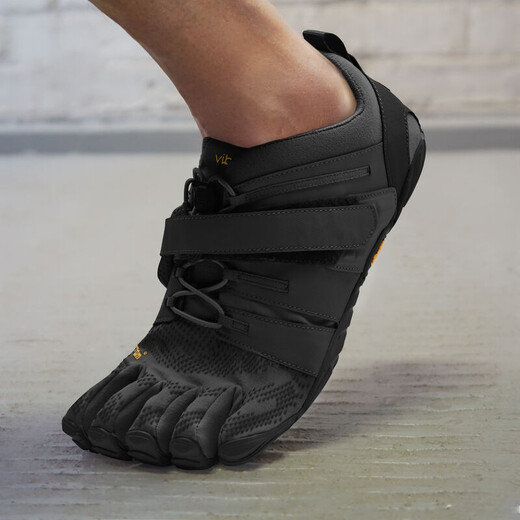 Vibram五指鞋赤足鞋深蹲举重硬拉健身鞋综合运动训练跑步鞋五趾鞋VTRAIN 黑色/黑色 42