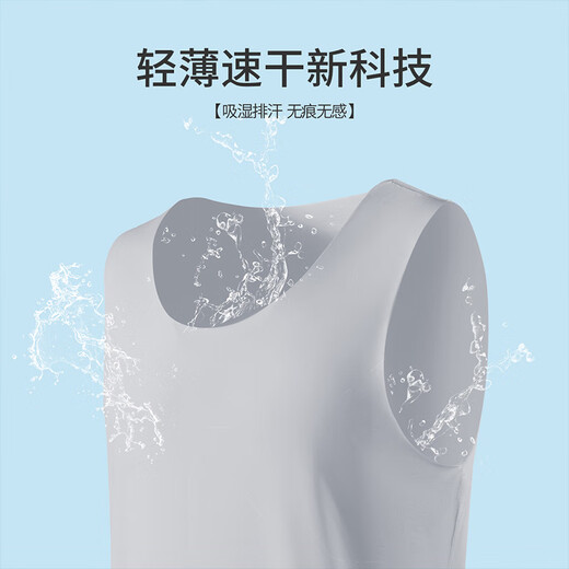Langsha Herrenweste Männereis Seide Nicht abgeballtaste 7A Antibakterielle Frühlings- und Sommerbasis Sport Hürde ärmellose Sweatshirt 3 Pack