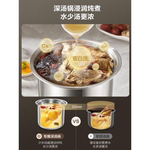 苏泊尔  SUPOR苏泊尔0涂层深汤电压力锅5L家用双胆智能多功能大容量高压锅饭煲SY-50YC5012电饭煲电炖锅家电 玫瑰金