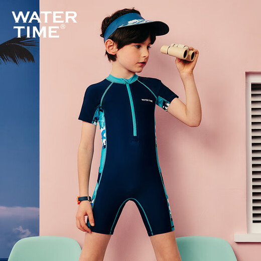 WATERTIME children's swimsuit boy summer one-piece sun protection medium and large children's swimsuit 2024 new boys' swimsuit jungle dinosaur one-piece 135-145cm weight 29-36kg10 years old