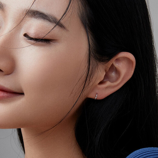 Liuguifu Jewelry Hoop Earrings Platinum PT950 Earrings Earrings Earrings Women's Priced Birthday Gift 0.90g