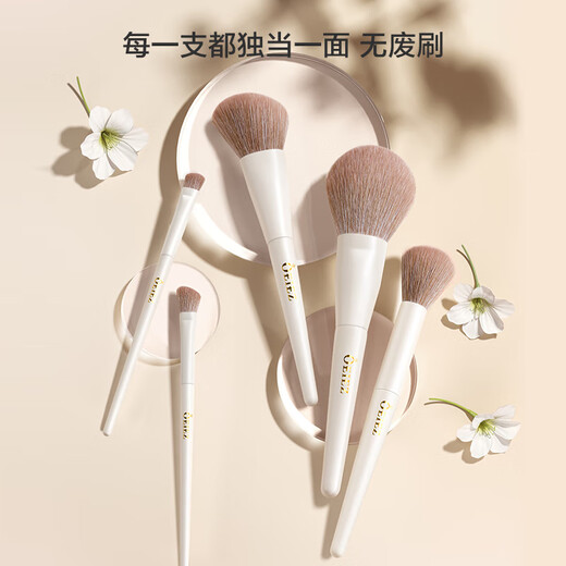 Oeiez makeup brushes, a full set of loose powder brushes, eye shadow brushes, high-gloss makeup brushes, no powder, soft-bristled beginner makeup brushes, 7 pieces