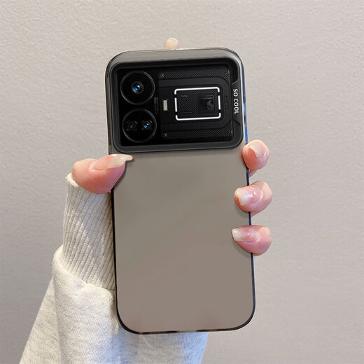 Pino Realme GT5 Case de téléphone mobile Version flash Version de protection RMX3888 ANTI-Fall Couleur haut de gamme Silver Matte Silicone Feel Fashion Fashion Trend Innovative Hard Shell [Color Silver Shell] White Realme GT5