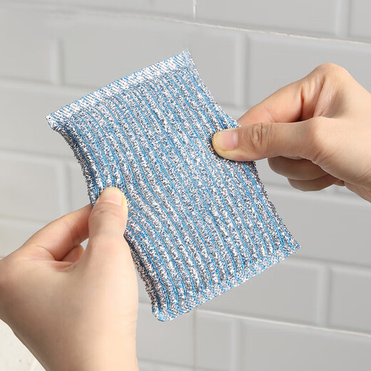 Jiajie excellent product dishwashing sponge, scouring pad, rag, decontamination dishcloth, kitchen supplies, pot scrubber, color striped gold scouring pad, 6 pieces