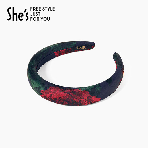 She s Akiko retro rose jacquard headband design hairpin fashionable outing hair accessories birthday gift for girlfriend red A0 widened style