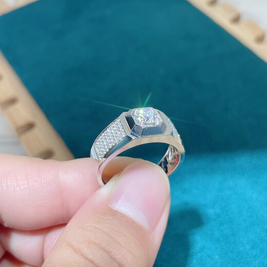 Jiajian Jewelry White 18K Gold Engagement Wedding Men's Diamond Ring GIA Loose Diamond Ring Customized Luxury Diamond Ring Men 18K Gold SI/DE GIA Diamond 50+30 Points