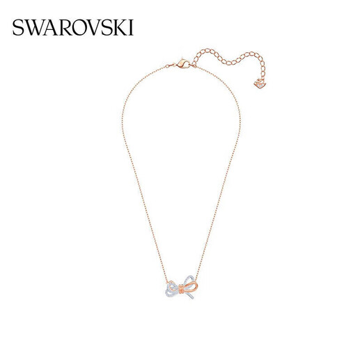 Swarovski two-color bow shape necklace for girlfriend birthday gift for women 5440636