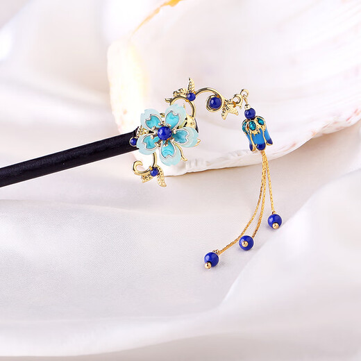 Yanyu Jiangnan ancient style step-waving hairpin for women in ancient costume, New Year's temperament, small and fresh hair accessories, coiled hair, hair accessories, hairpin length 18 cm, 1 piece