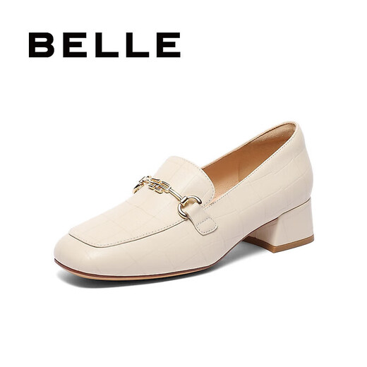 Belle Pendler -Slipper Frauen Schafe Leder geprägt von einzelnen Schuhen BZ520CA3 Beige 37