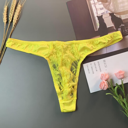 The Long Night Men's Sexy Underwear Abnormal Lace T-string Men's Sexy See-through Men's T-string Pants White One Size